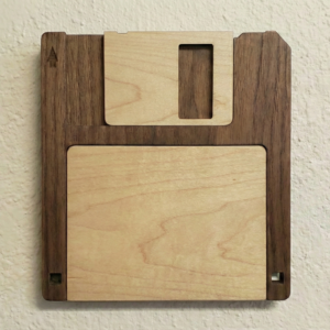 Handcrafted Wooden 3.5" Floppy Disk Wall Art