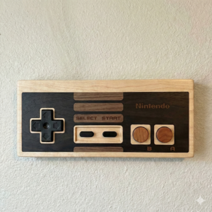 Oversized Wooden NES Controller Wall Art – Handcrafted 8-Bit Decor