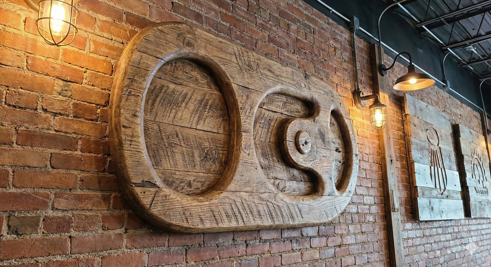 Oversized Rustic Wooden Pull Tab Wall Art
